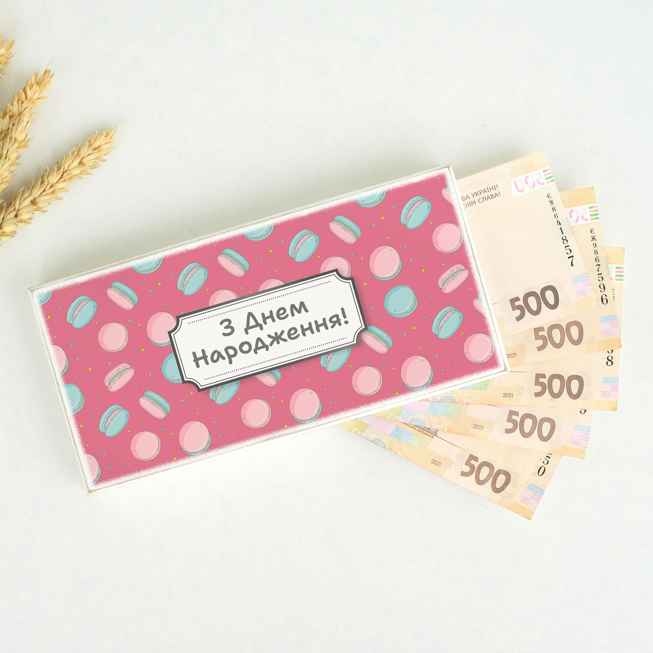 Конверт для грошей (купюрниця) "Macarons", розмір 20х10х2,5 см