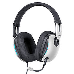 Ігрові навушники Baseus GoPlay 1+ Max Gaming дротові з мікрофоном (USB-A, звук 7.1, LED). White