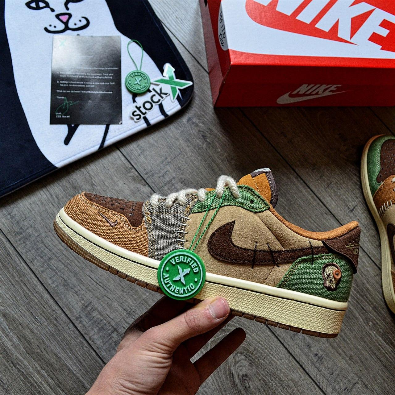 Кросівки чоловічі Nike Air Jordan 1 Retro Low OG Zion Williamson 'Voodoo' осінь-весна коричневі. Живе фото, фото 1