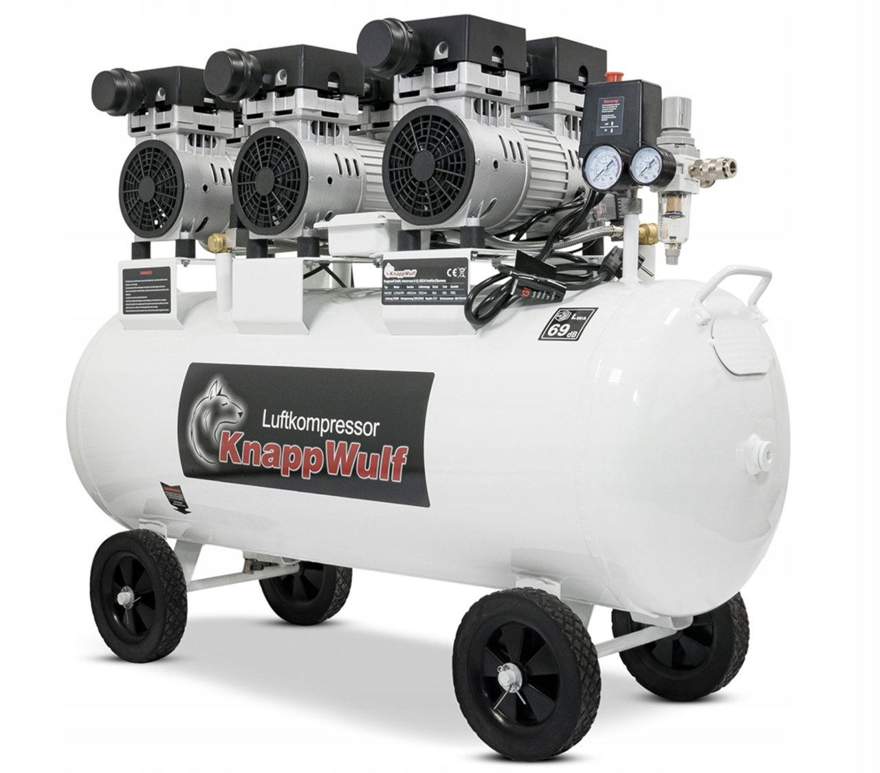 Безмасляний компресор 160 л, 8.5 кВт, 6 поршнів KnappWulf KPW160L