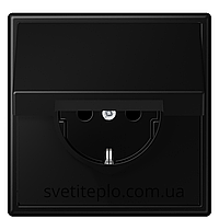 LS990 Розетка з заземленням та кришкою IP44 чорна матова