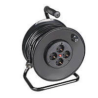 Подовжувач на котушці LP 50м (ПВС 3*1,5), 4 гнізда із заземлювальним контактом до 3.5 кВт