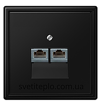 LS990 Розетка комп'ютерна подвійна чорна матова