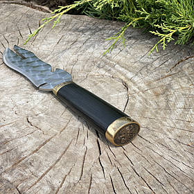 Вилка-ніж із Польським гербом SKK52 (овал) 26 см | Нержавіюча сталь AISI430 Ясень. Ручная работа