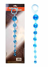 Анальний ланцюжок з 10 поступовими кульками Jelly Anal Beads Blue