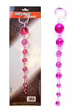 Анальний ланцюжок з 10 поступовими кульками Jelly Anal Beads Pink