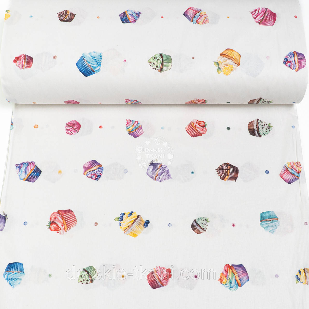 Ранфорс digital з цифровим друком "Капкейки", №5617, фото 1