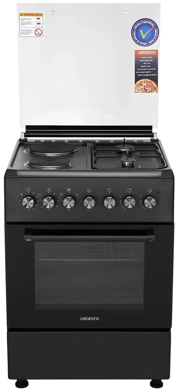 Плита комбінована Ardesto FSCF-C604CB (поверхня 2 газові + 2 електро конфорки, духовка електрична)