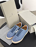 Чоловічі кросівки натуральна шкіра світло-сині Light Blue, фото 4