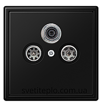 LS990 Розетка телевізійна TV+SAT+R чорна матова