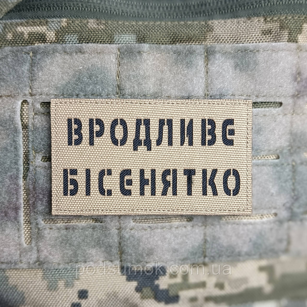 Шеврон ВРОДЛИВЕ БІСЕНЯТКО на липучці для велкро патч КОЙОТ LaserCut, фото 1