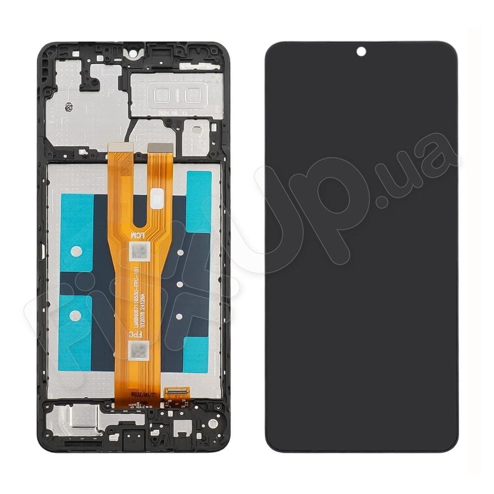 Дисплей для Samsung A065F Galaxy A06 2024, з тачскрином і рамкою в зборі, колір чорний, IPS