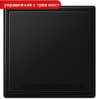 LS990 Вимикач 1кл  перехресний чорний матовий