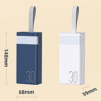 Повербанк Remax 30000 mAh Потужний Power Bank з дисплеєм і з ліхтариком переносний акумулятор для телефона