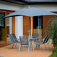 Садовий комплект меблів із парасолькою Evora сріблястий