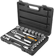 Набір інструментів Tolsen, набір торцевих головок 1/2", 22шт, CrV