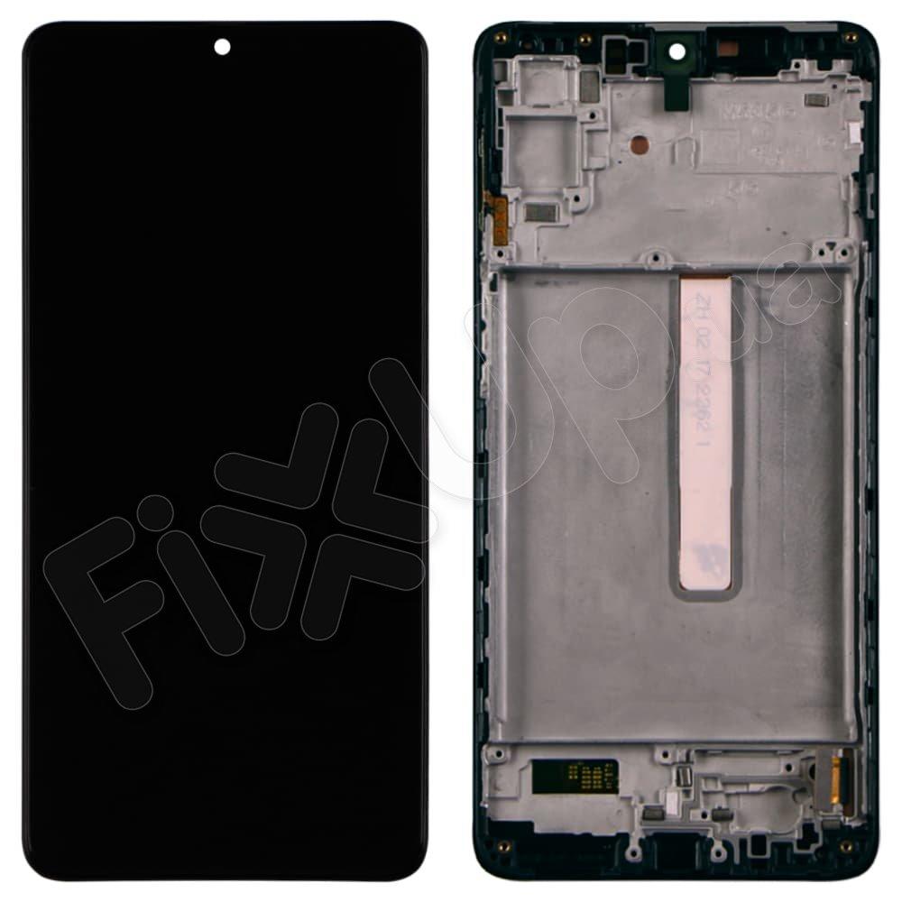 Дисплей для Samsung M526F Galaxy M52 2021 5G (GH82-27094A) з тачскрином і рамкою в зборі, колір чорний, OLED