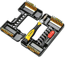 Біти TOPEX, набір 68шт, бітотримач, 1/4", прецизійні, CrV