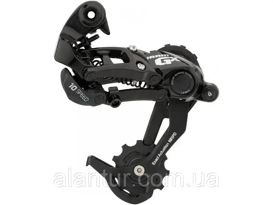 Задній перемикач SRAM GX 2x10 Medium Cage Black з EXACT ACTUATION та ROLLER BEARING CLUTCH