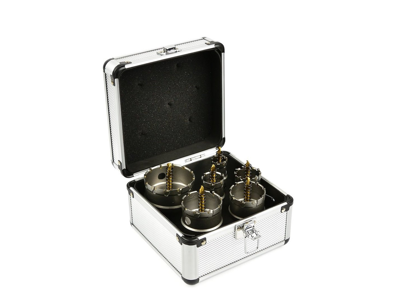 Набір коронок по металу 6 шт 22-65 мм geko g40201, набір коронок в кейсі, коронки для металу, фото 1