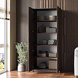 Універсальна підлогова закрита шафа для одягу двостулкова з ЛДСП Шафи розпашні сучасні, фото 3