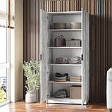 Універсальна підлогова закрита шафа для одягу двостулкова з ЛДСП Шафи розпашні сучасні, фото 6