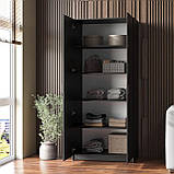 Універсальна підлогова закрита шафа для одягу двостулкова з ЛДСП Шафи розпашні сучасні, фото 7