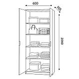Універсальна підлогова закрита шафа для одягу двостулкова з ЛДСП Шафи розпашні сучасні, фото 8