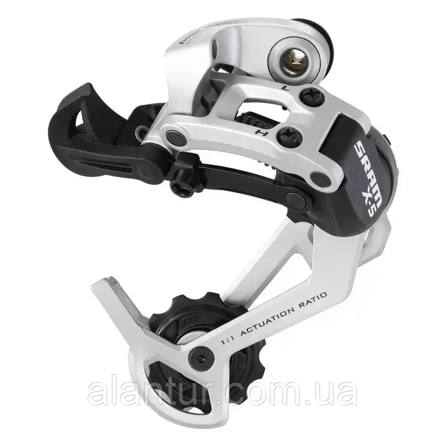 Задній перемикач SRAM X5 9-швидкісний із середньою лапкою, колір сріблястий