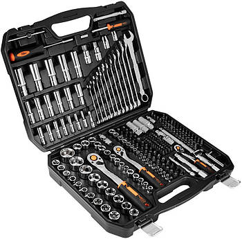 Набір інструментів Neo Tools, 219шт, 1/2", 1/4", 3/8", CrV, кейс