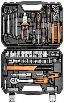 Набір інструментів Neo Tools, 1/2", 1/4", 56шт, універсальний, CrV