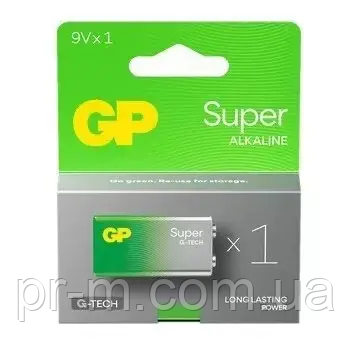 Батарейка GP крона 9V Super Alkaline 6F22/6LR61 на блістері, фото 1