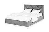 Ліжко двоспальне Азалія 140-160-180 (стандарт) рогожка світло-сіре, фото 3