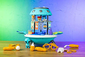 Ігровий набір лікаря 3в1 "НЛО" (41 елемент, проектор, медичний набір, рюкзак)