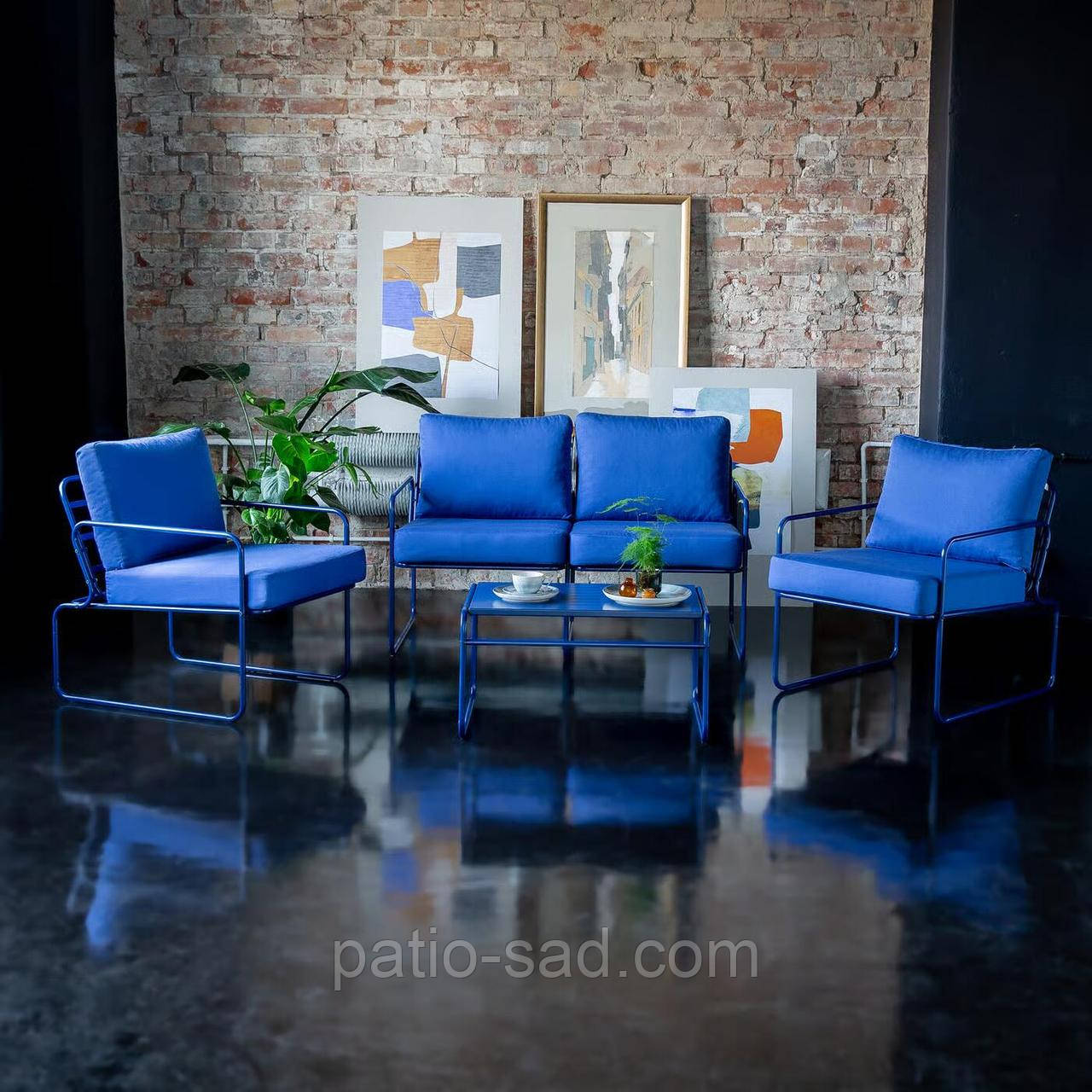 Яскравий комплект для інтер'єру Nefryt, кобальтовий колір, фото 1