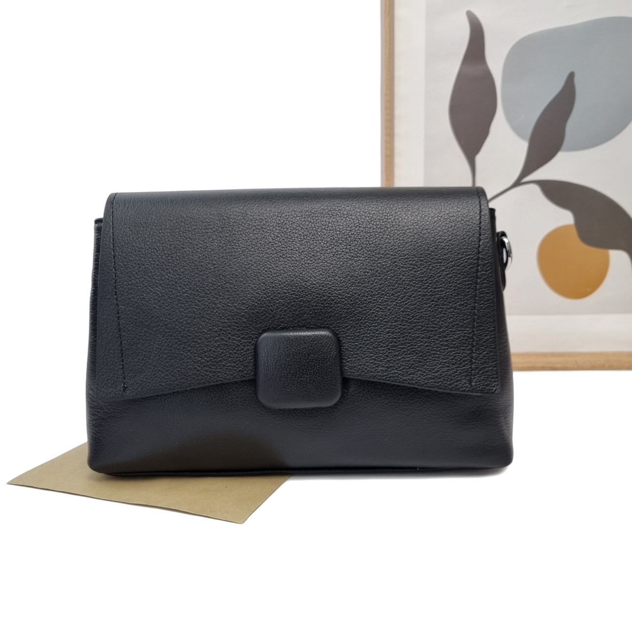Шкіряна сумка крос-боді чорний Арт.8536 black VIVAVERBA Україна — (54)