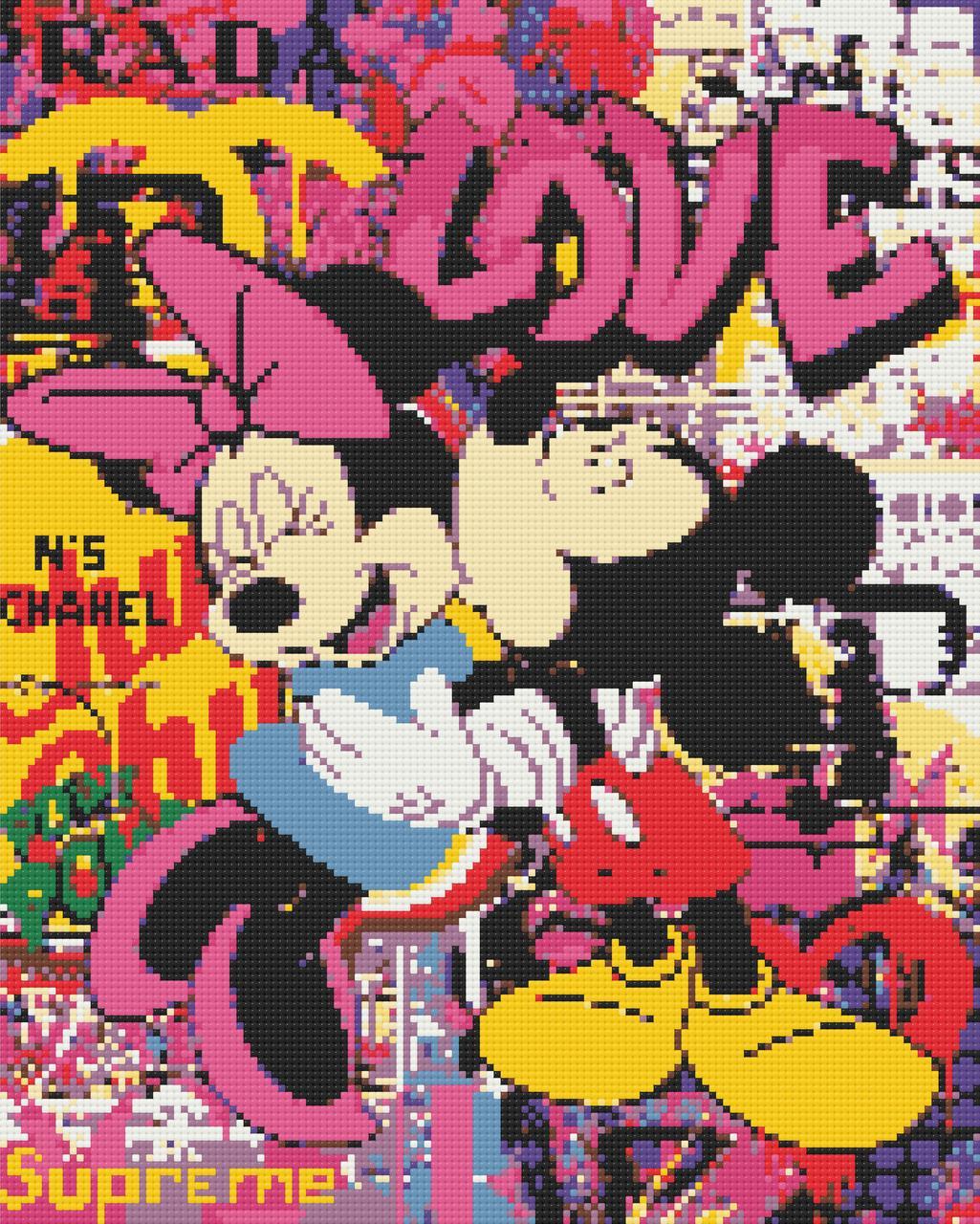 Алмазна мозаїка Міні та Мікі Маус 40х50 см Орігамі (OD3480), фото 1