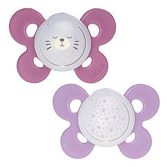 Пустушка Chicco Physio Comfort, силікон, 16-36 міс., 2 шт. (люмінесцентна, дівчинка) (арт.74935.41.00.00)