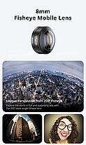 Об'єктив для телефону Ulanzi CL-004 8mm Fisheye Lens UV-F007, фото 3