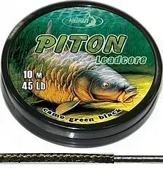 Лідкор Katran Lead core PITON 45lb 10m camo green black
