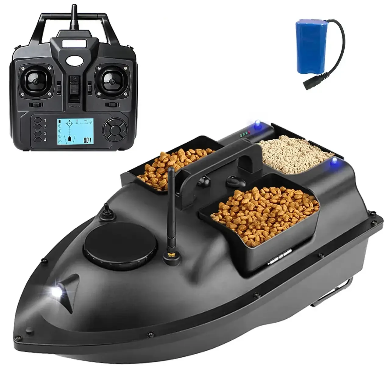 Кораблик для риболовлі Flytec V010 з GPS, 40 точок, 3 бункера Акумулятор 12000mAh, фото 1