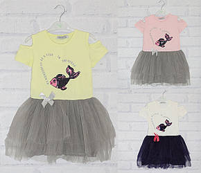 Плаття для дівчинки, короткий рукав, паєтки, спідниця фатин, My prayer (розмір 104)