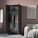 Шафа двостулкова з полицями та штангою розпашна з ламінованого ДСП Практичні шафи для передпокою, фото 5