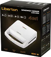 Сендвічниця 4 в 1 (гриль, сендвічниця, ліщинниця, вафельниця) Liberton LSM 5104