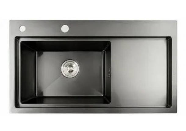Кухонна мийка Handmade dante 78х43х22 см з нержавіючої сталі, чорний, фото 1