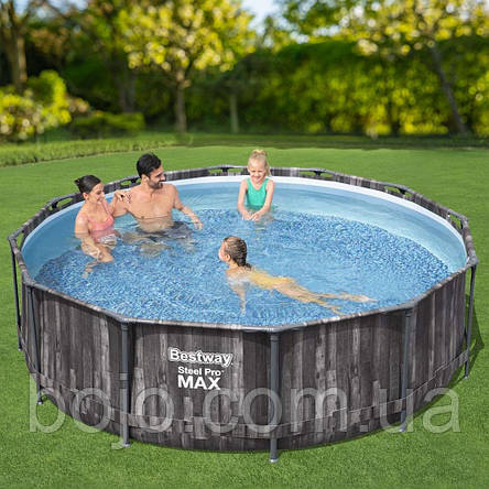 Каркасний басейн Bestway Wood Style 5614X з картриджним фільтром та драбиною, 366х100 см(LM), фото 1