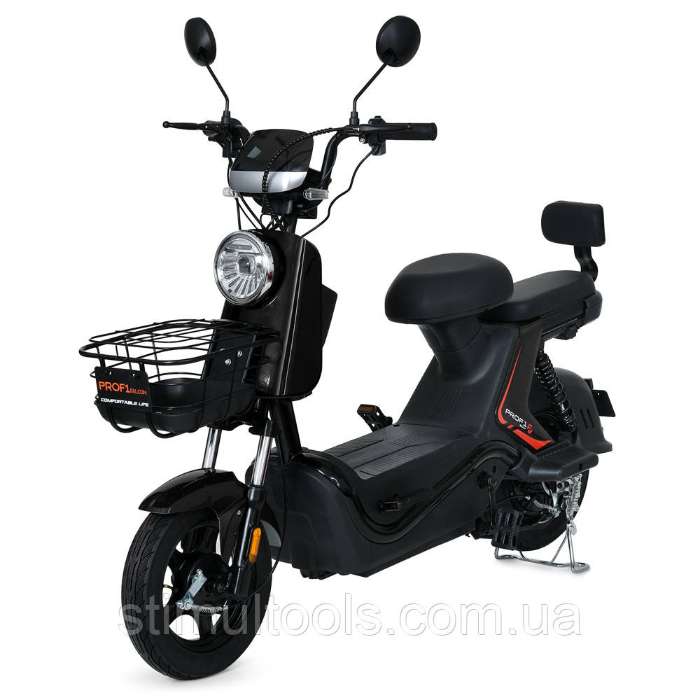 Електроскутер Prof1 MES 1030-1 BOLT/BAT чорний двигун 500 Вт, фото 1