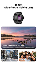Об'єктив для телефону Ulanzi CL-005 16mm Wide-Angle Lens UV-F008, фото 3