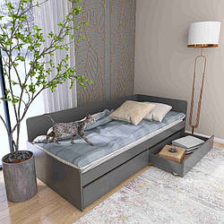 Односпальне ліжко з ламінованої ДСП, Соната-800 Еверест (80х190 см)