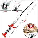 Висувна труба щуп, гнучкий кіготь для прочищення труб, каналізації 60 см., фото 3